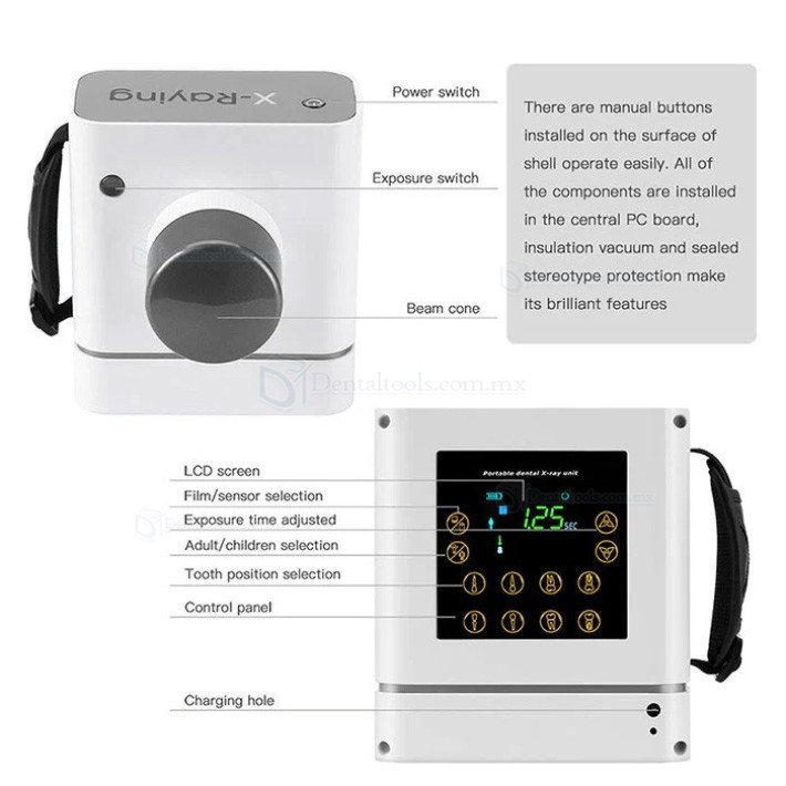 Unidad de rayos X dental portátil de alta frecuencia + Kit de sensor de rayos X