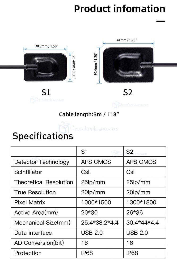 Unidad de rayos X dental portátil de alta frecuencia y kit de sensor intraoral RVG