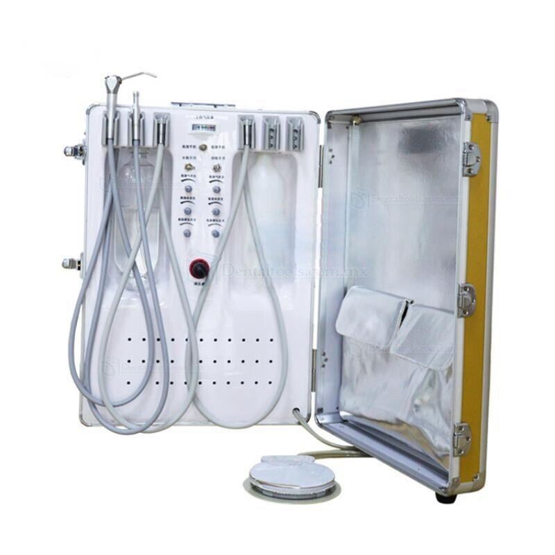 XS-098 Unidad de entrega dental portátil con compresor de aire + succión + jeringa de aire de 3 vías