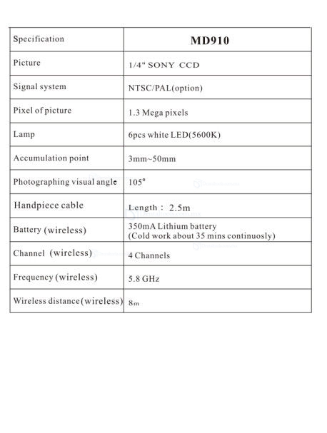 Sistema Intra Oral Inalámbrico Inalámbrico para Monitor de Cámara de 15 Pulgadas + Soporte para LCD MD1500